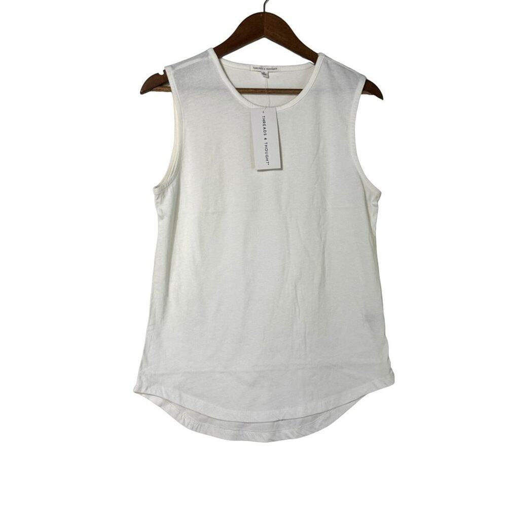 Threads 4 Thought White Eco-Friendly Sleeveless Muscle Tank Top NWT Small
